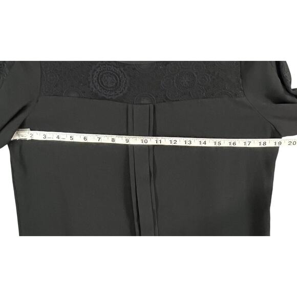 41 Hawthorn Top Womens M Black Chiffon Lace Semi Sheer Relaxed Blouse Whimsygoth - Picture 6 of 15